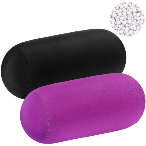 Geelin microbead roll pillow in violet ready for neck support during travel