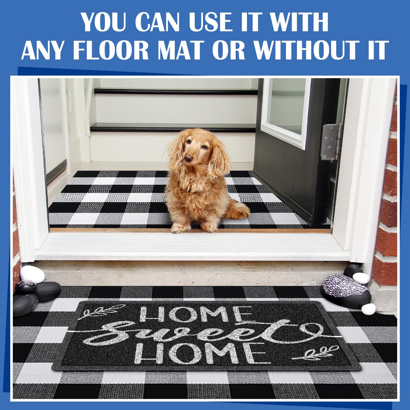 Geelin outdoor entrance rug offers durable, weather-friendly protection
