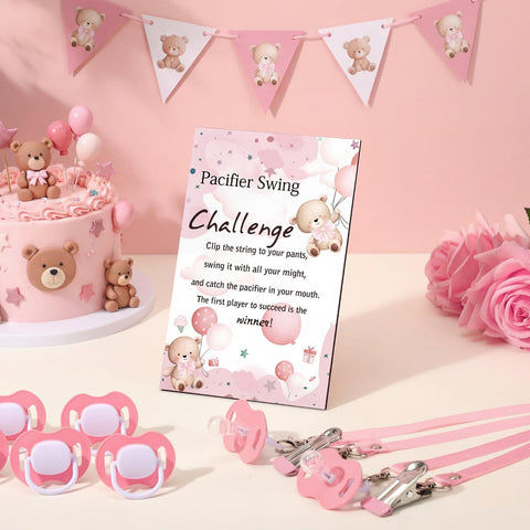 Geelin pink pacifiers pack ideal for gender reveal celebrations