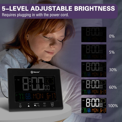Snooze function on the Geevon clock for gentle wake-ups