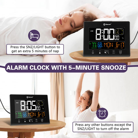 Geevon atomic clock with two USB ports for convenient charging