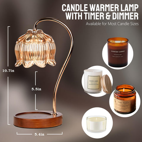 Geezo Fragrance Candle Warmer Lamp timer display showing 2h, 4h, and 8h options