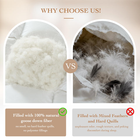Gehtmnl goose down fiber comforter queen cotton cover texture feels soft and breathable