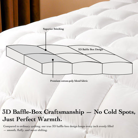 Gehtmnl goose down fiber comforter queen packaged presentation hints premium hotel-grade comfort