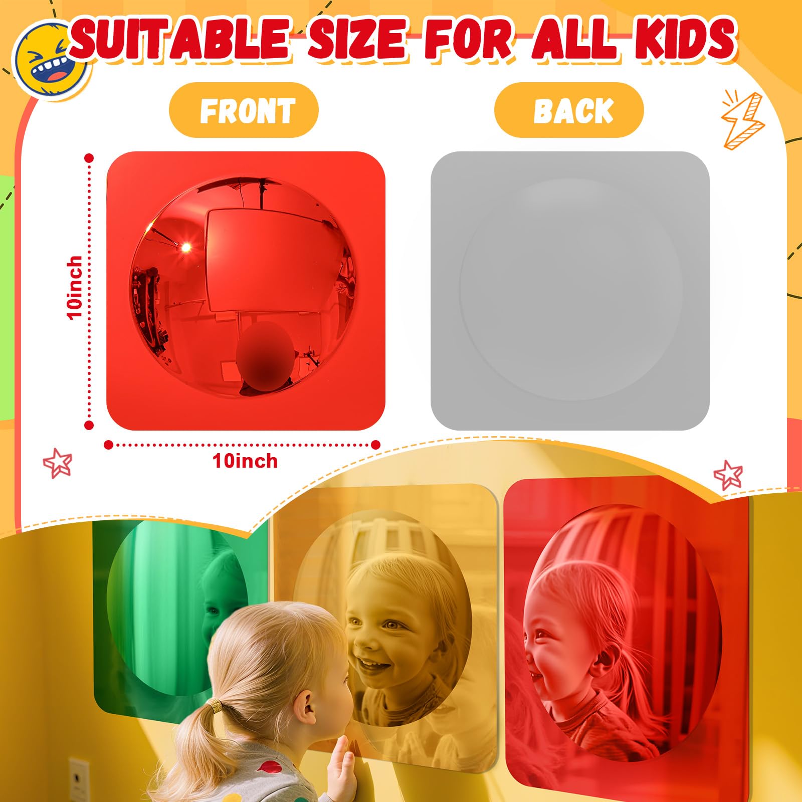 Geiserailie sensory bubble mirror in yellow encourages focused sensory play.