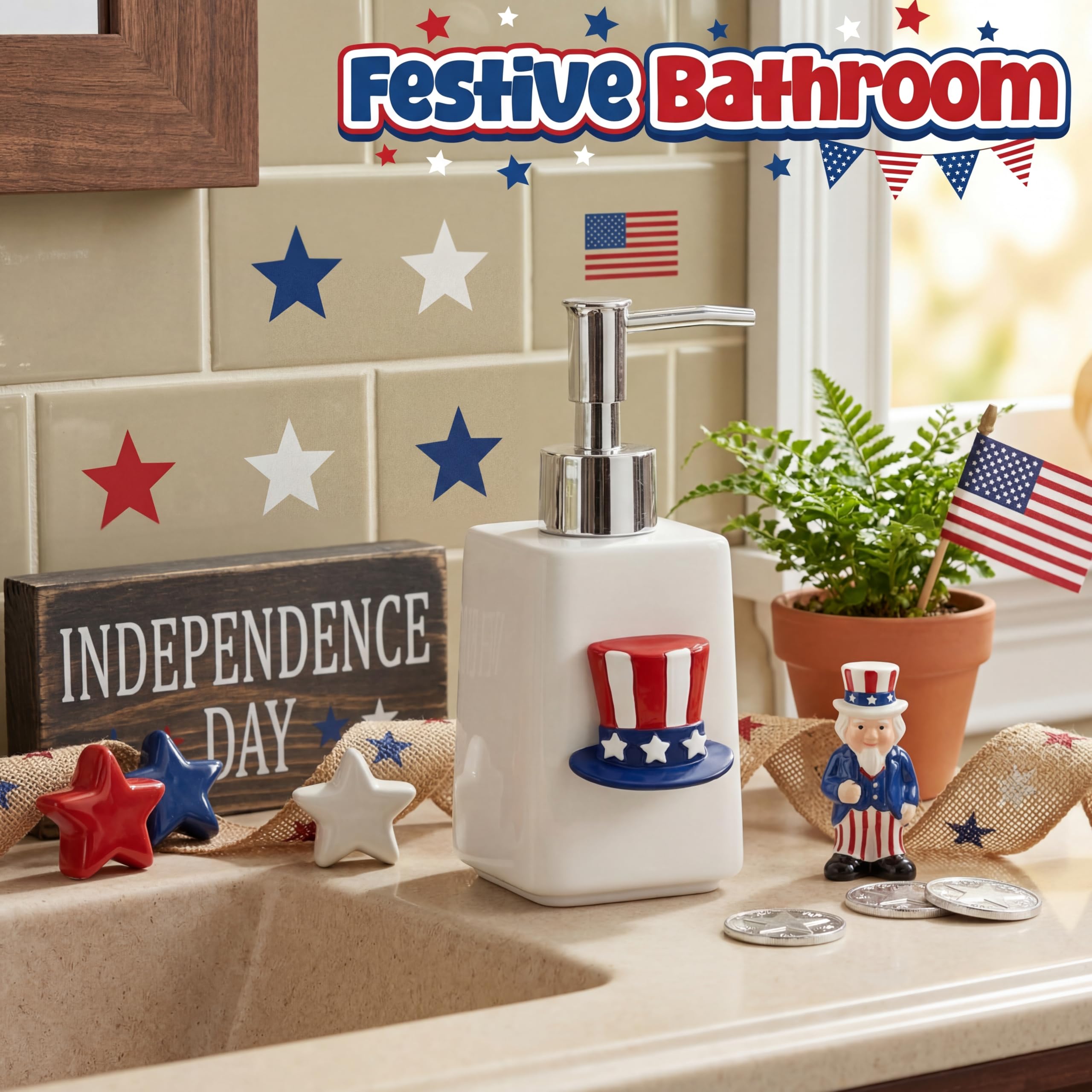 Gejoy resin ornaments magnetically attach for easy seasonal updates.