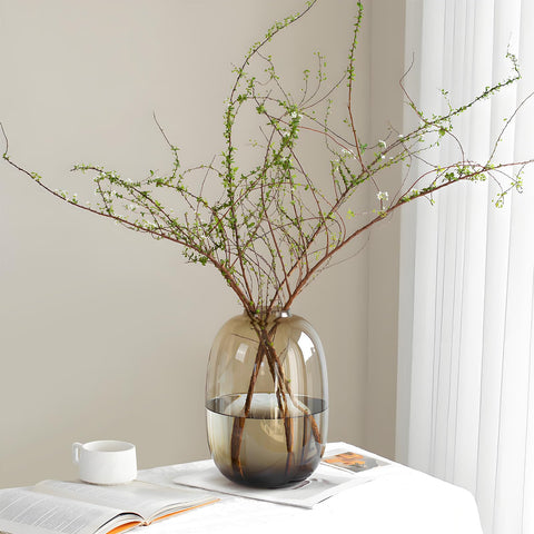 GeLive brown glass vase as modern indoor decor accent.
