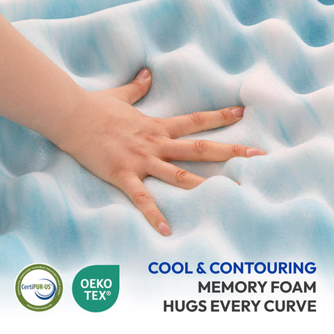 Gelsea breathable fabric cover keeps you comfortable all night.