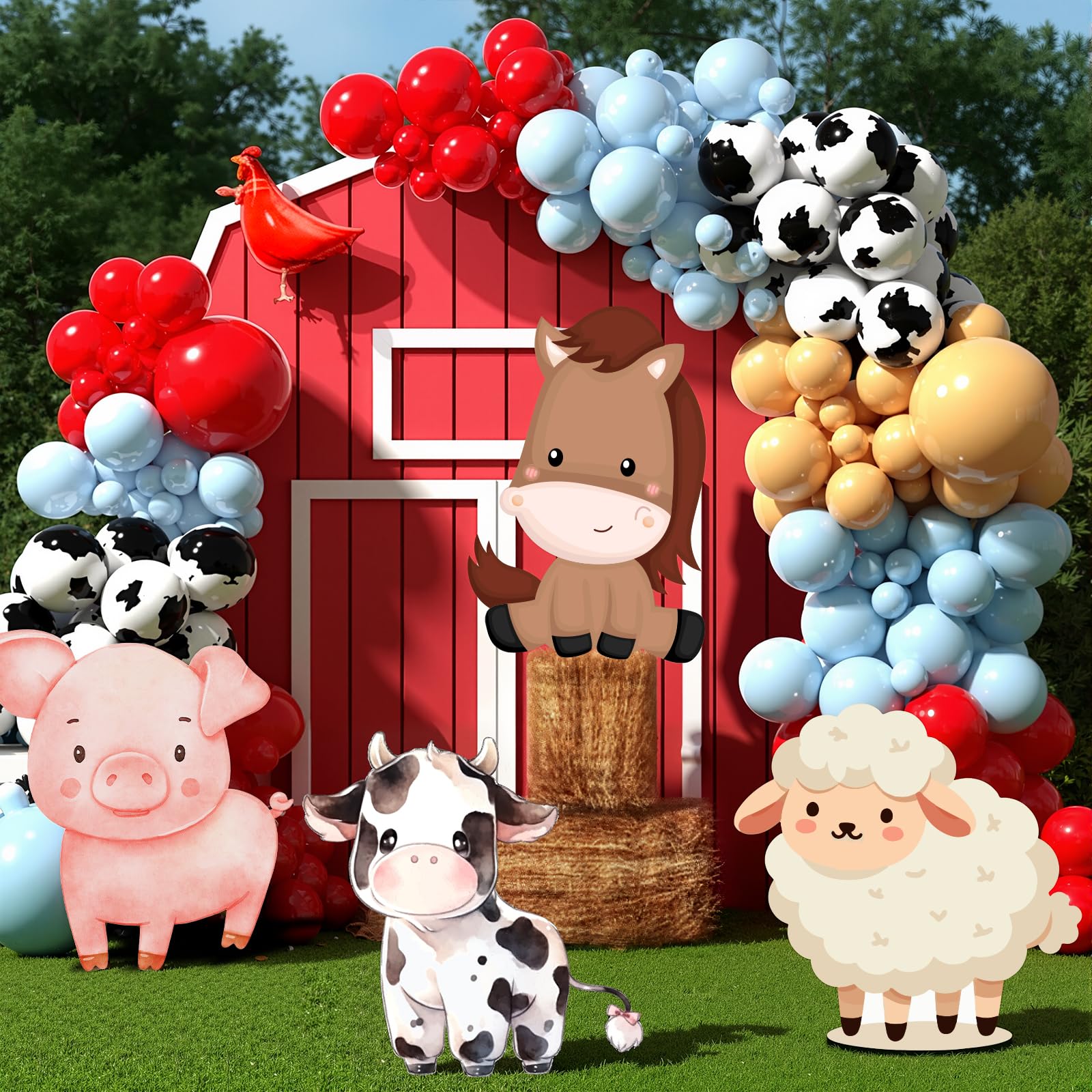 Gemscream cow backdrop 20x22 for vibrant farm party photos