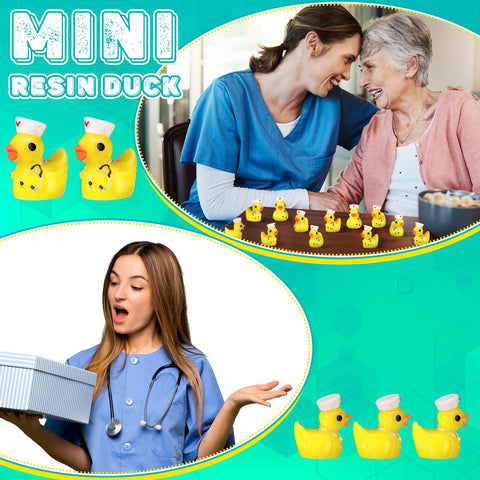 Gemscream cute nurse duck figurine for gifts and celebration decor.