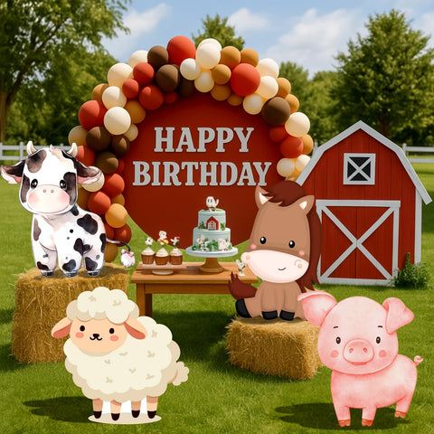 Gemscream sheep backdrop 22x22 brightens birthday decor