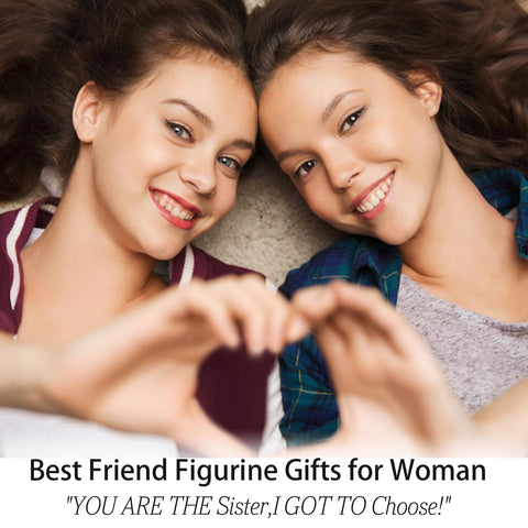 GemsLives hand-painted friendship figurine showcasing two friends in a warm embrace.