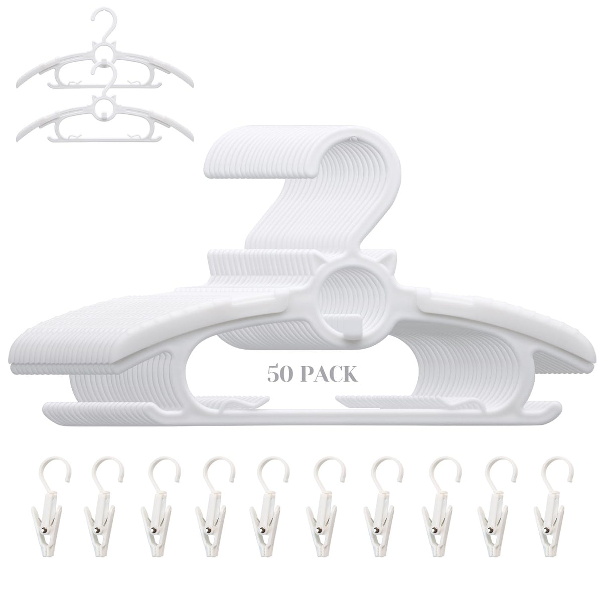 Gencuoir baby nursery hangers, 50-pack, for newborn to toddler wardrobes.