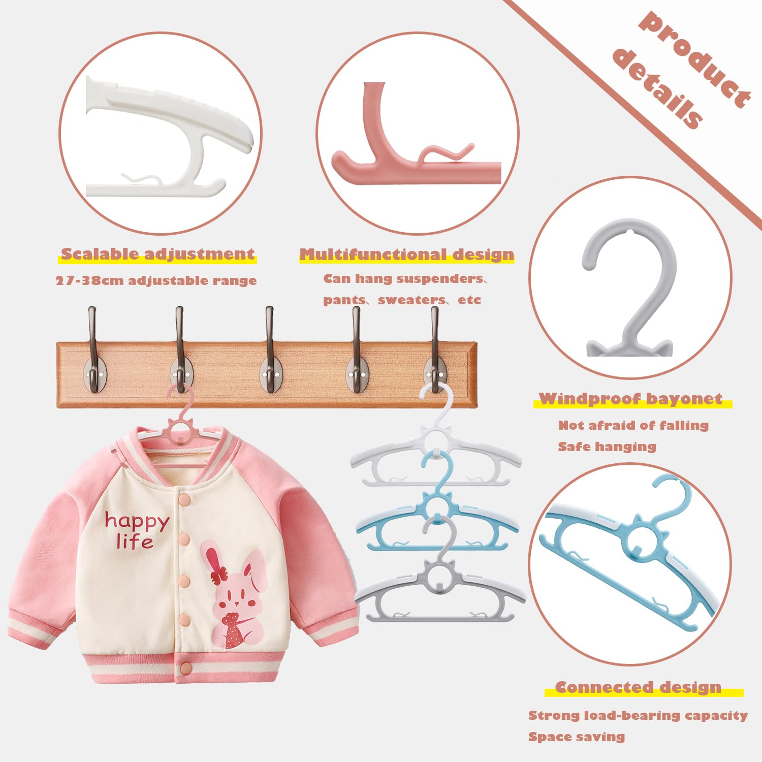 Gencuoir non-slip edge hangers prevent slipping of clothes.