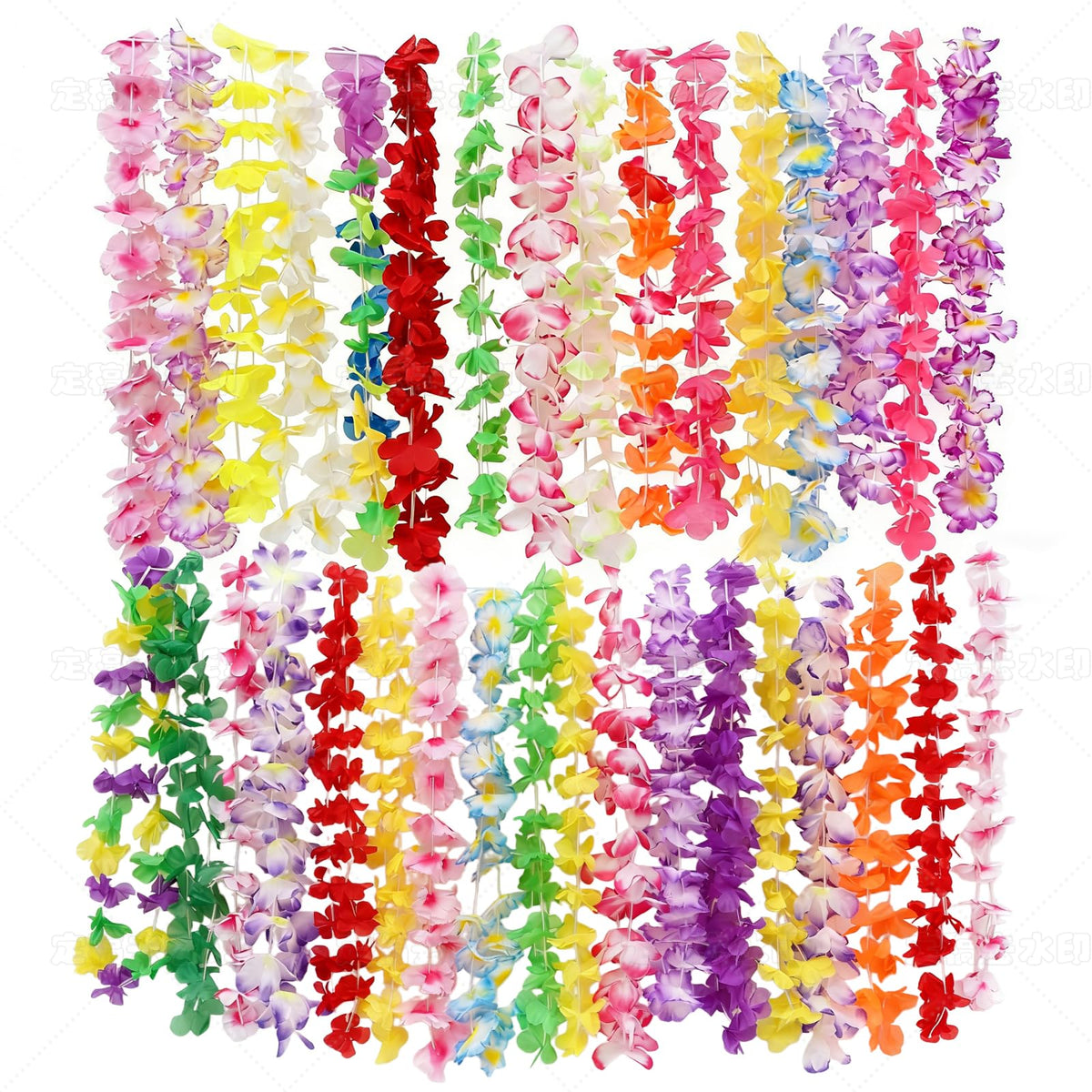 GenDouYun Hawaiian leis 150pcs bulk, 40-inch length, ideal for bulk favors and easy guest wear.