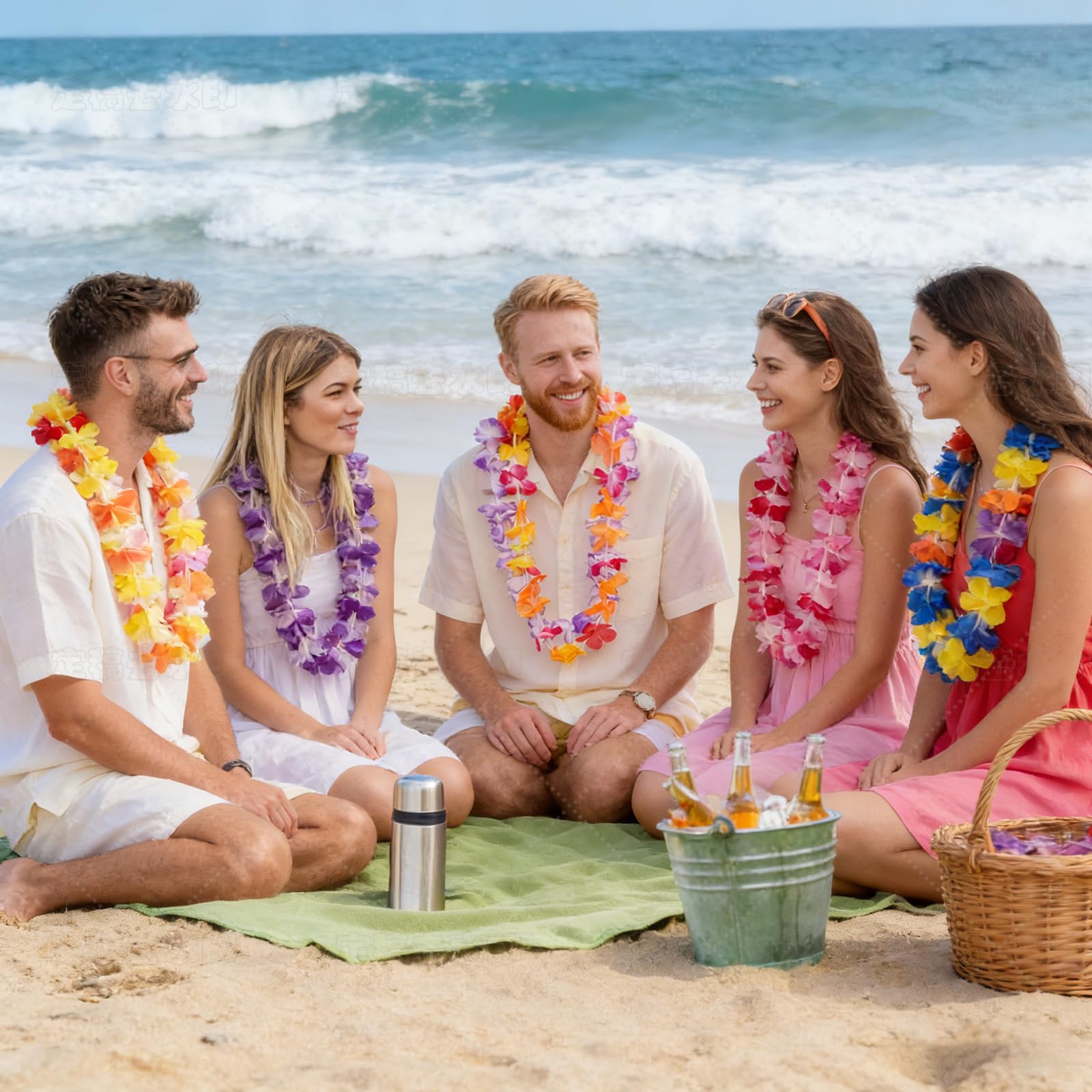 GenDouYun leis double as colorful backdrops for tropical-themed celebrations and table centerpieces.