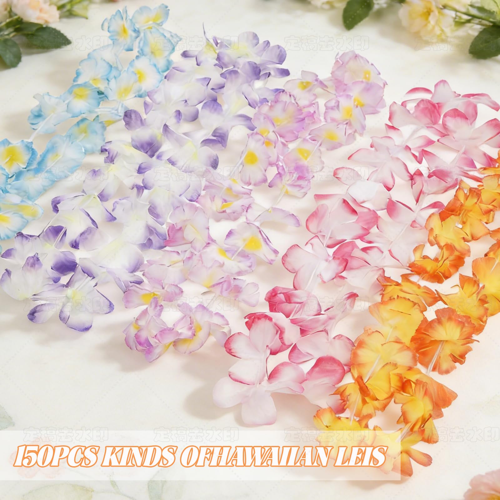 GenDouYun Hawaiian leis tropical-floral design with vibrant colors for photo-worthy tropical vibes.