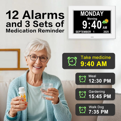 Generic alarm setup screen illustrating simple controls for reminders
