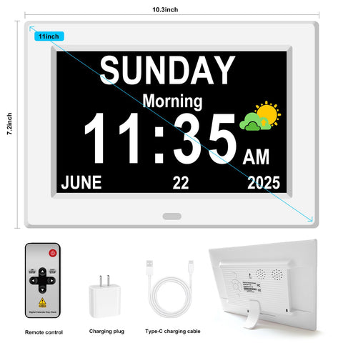 Generic clock side view highlighting slim desk or wall placement