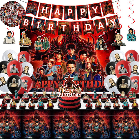 Generic 125pcs birthday kit backdrop and tablecloth for instant party setup