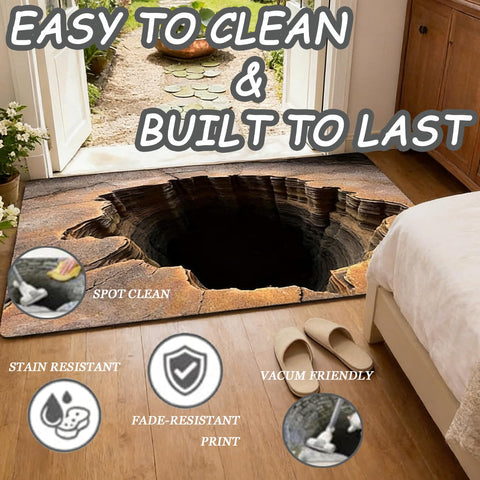 Generic 3D Hollow-out Rug cleans easily with vacuuming and spot cleaning