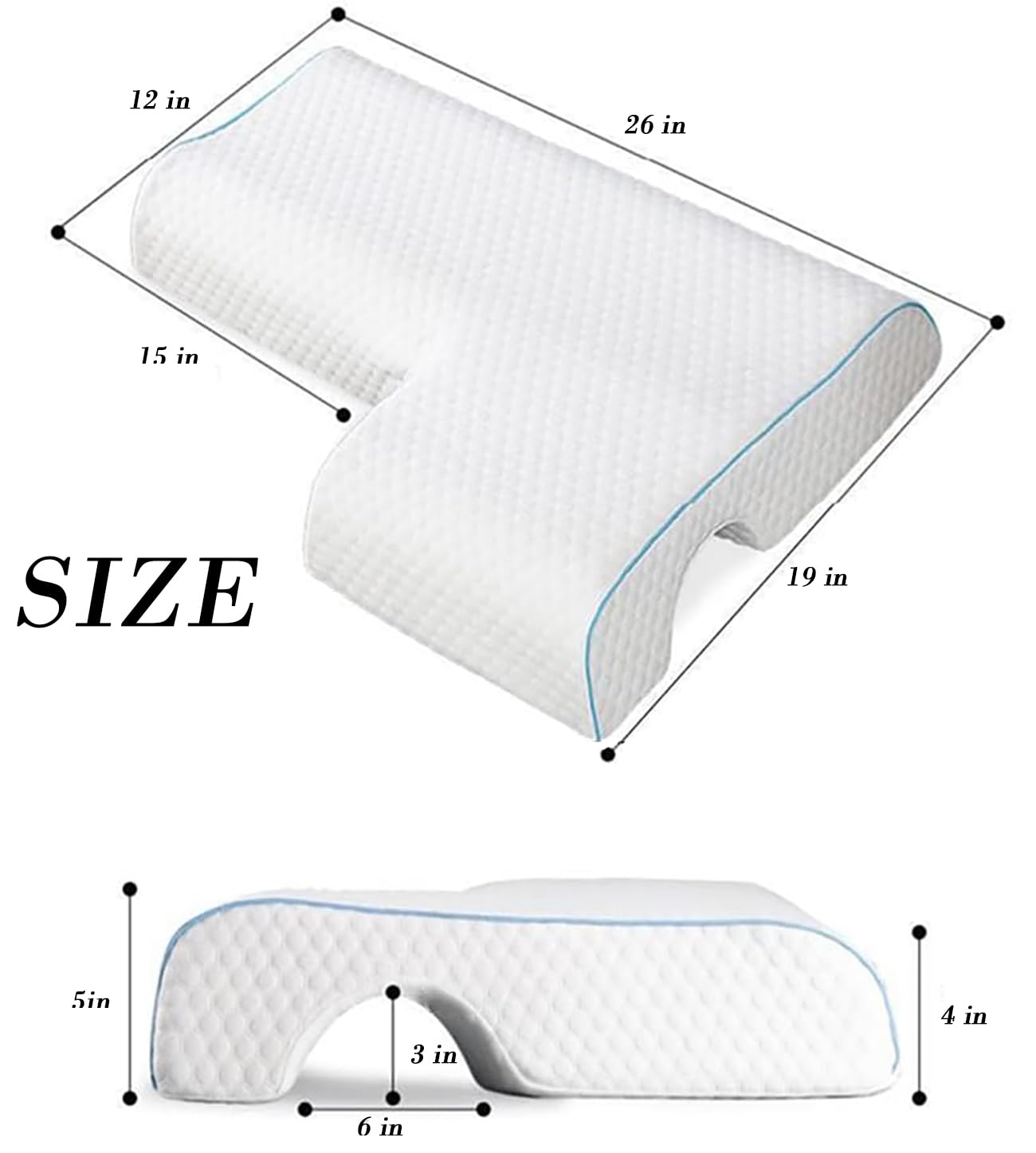 Generic Arched Memory Cuddle Pillow couples use enhances shared sleep comfort