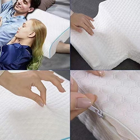 Generic arched memory cuddle pillow folded for compact storage