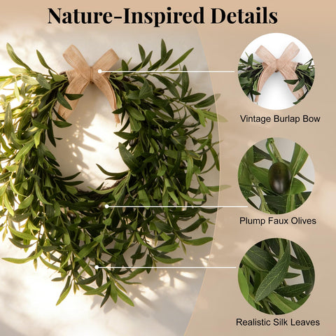 Generic wreath base is mesh and fade-resistant for outdoor use.