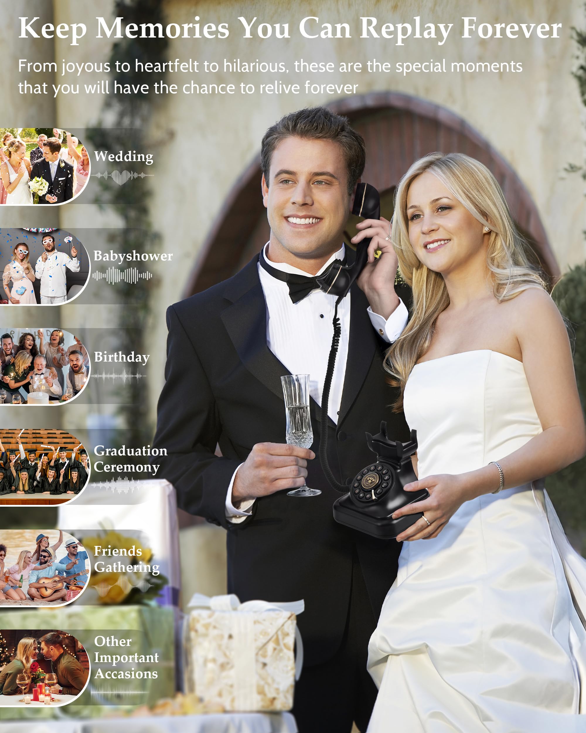 Generic Audio Guest Book voicemail focus invites guests to leave warm wishes for the couple.