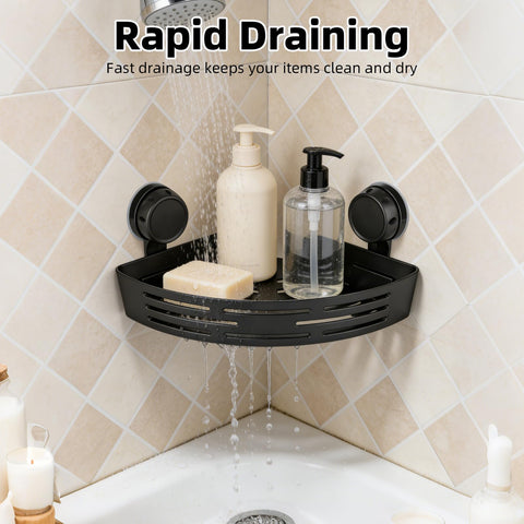 Generic sleek black finish enhances bathroom aesthetics while saving space