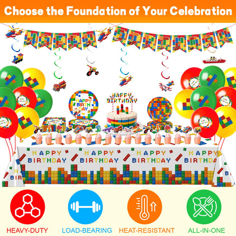 Generic Building Blocks banner delivers a bold birthday statement and cohesive theme