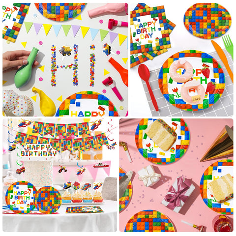 Generic Building Blocks cupcake toppers add playful charm to desserts and photos