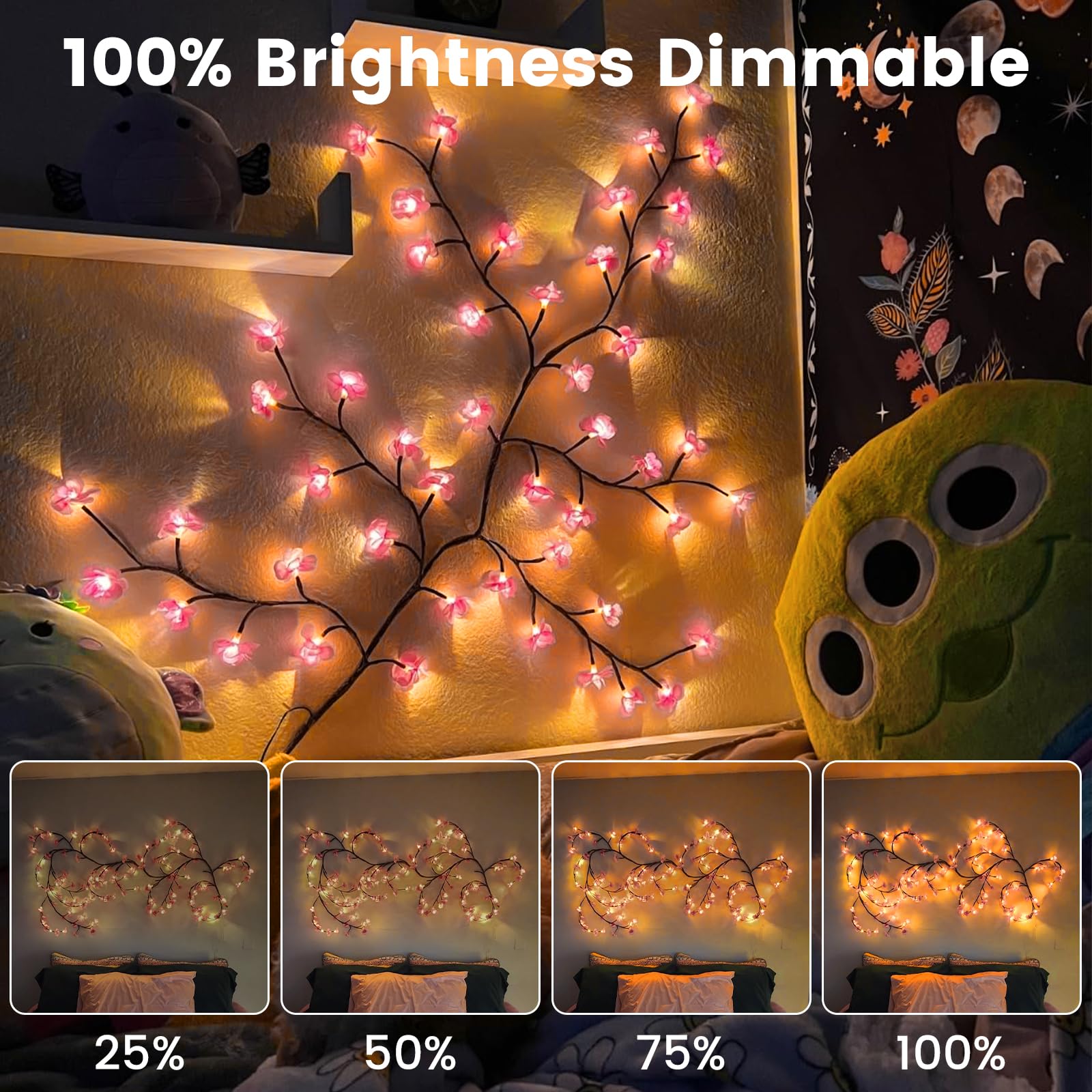 Generic cherry blossom garland with remote control for easy mode changes.