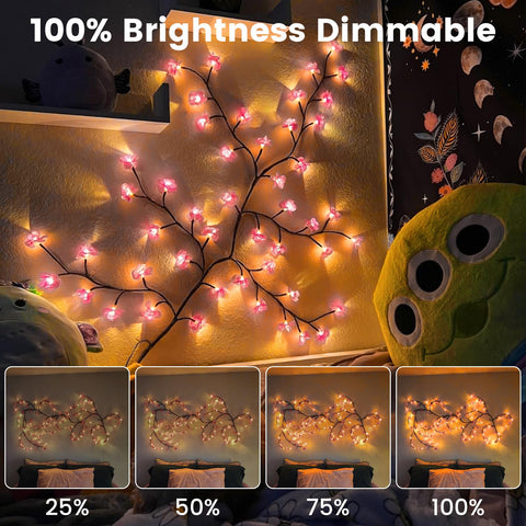 Generic cherry blossom garland with remote control for easy mode changes.