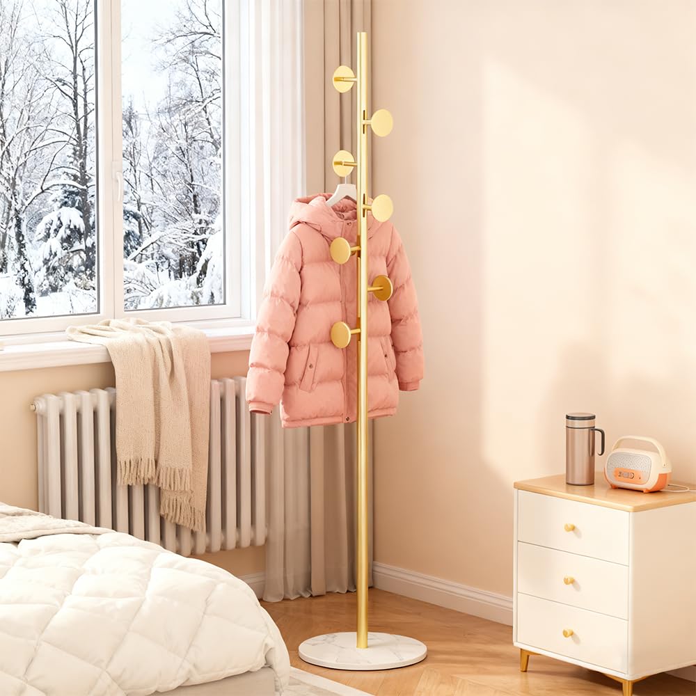 Generic coat rack corner friendly footprint fits tight entryways and small spaces