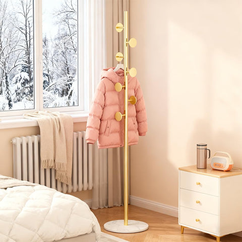 Generic coat rack corner friendly footprint fits tight entryways and small spaces