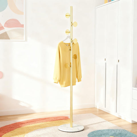 Generic coat rack holds coats bags hats and scarves neatly in daily use