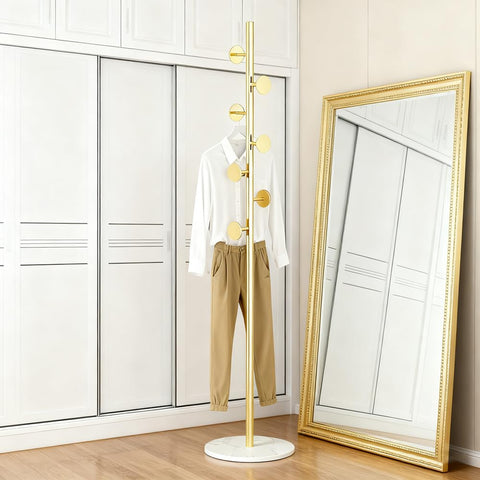 Generic coat rack seven staggered hooks offer easy access and organized wardrobe