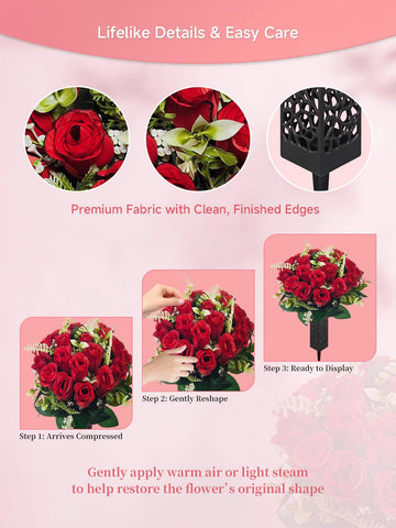 Generic easy-setup artificial flowers for quick memorial displays