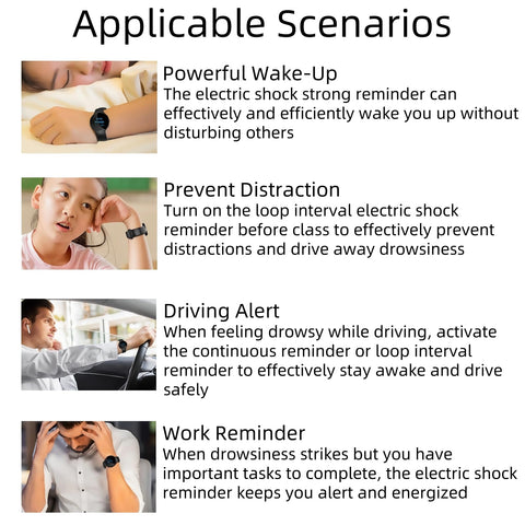 Generic Electric Shock Alarm Clock pulse feature visual demonstrates strong wake cue