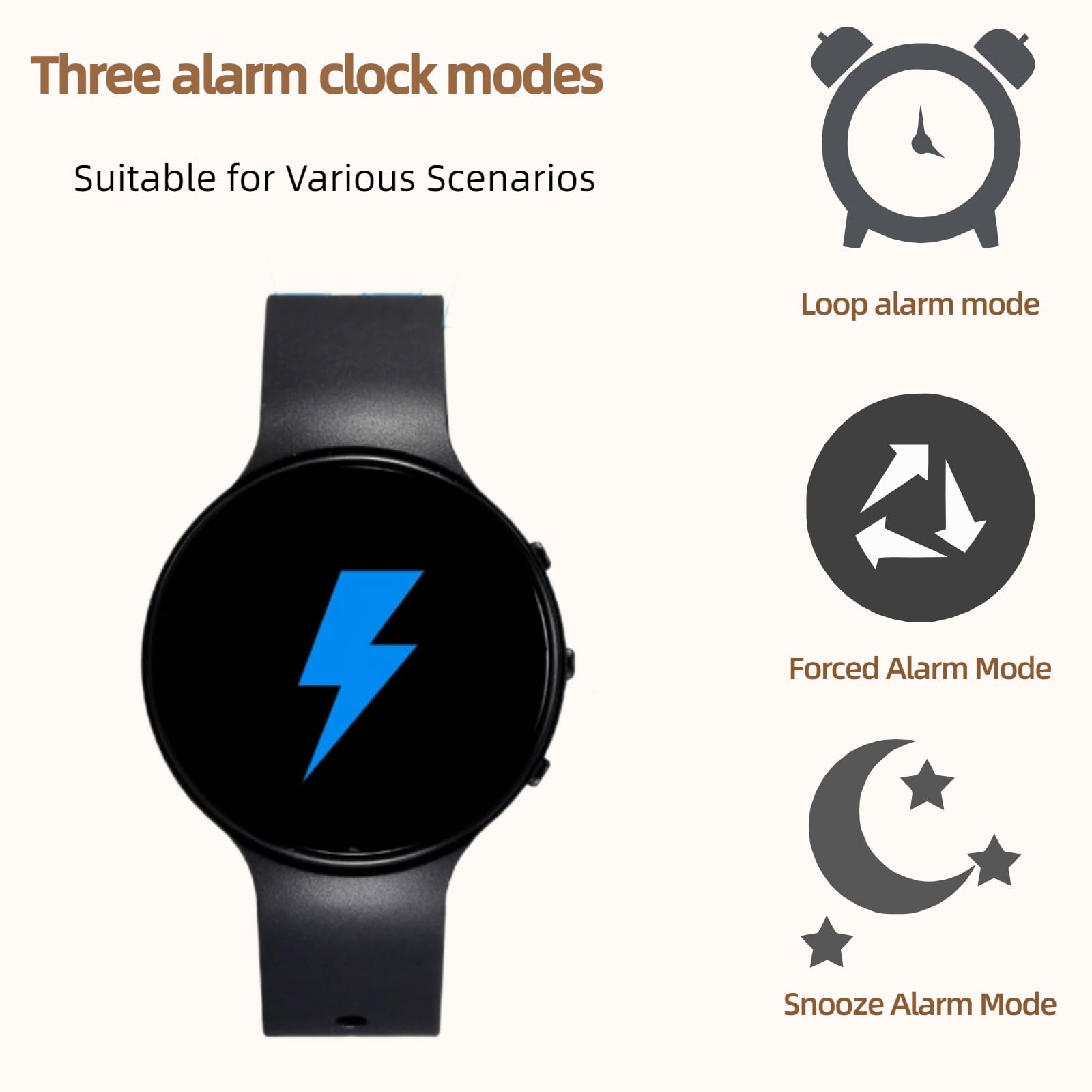 Generic Electric Shock Alarm Clock side view highlighting durable housing