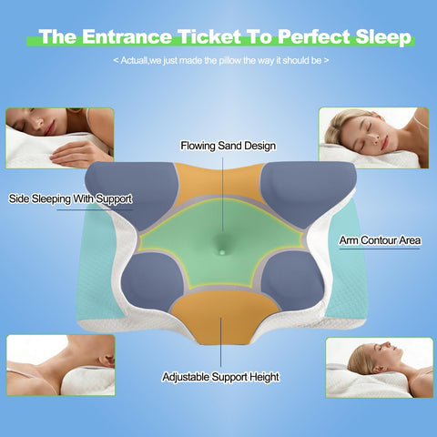 Breathable, odorless cover on Generic Ergo Cervical Neck Pillow keeps sleep cool.