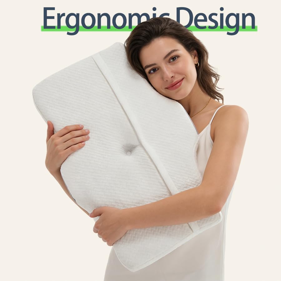 Queen-size dimensions of Generic Ergo Cervical Neck Pillow fit standard cases.