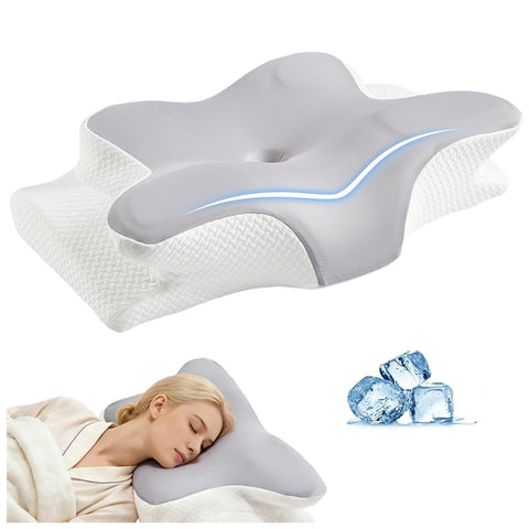 Generic Ergo Cervical Neck Pillow overview highlighting cloud-soft comfort and support.