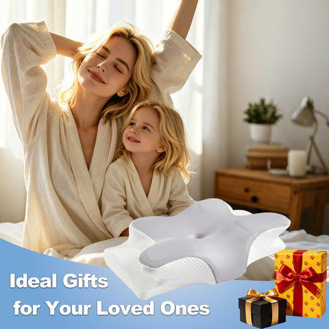 Multiple sleep scenarios with Generic Ergo Cervical Neck Pillow for versatile comfort.
