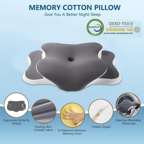 Generic Ergo Pillow removable cover is machine washable for hygiene.