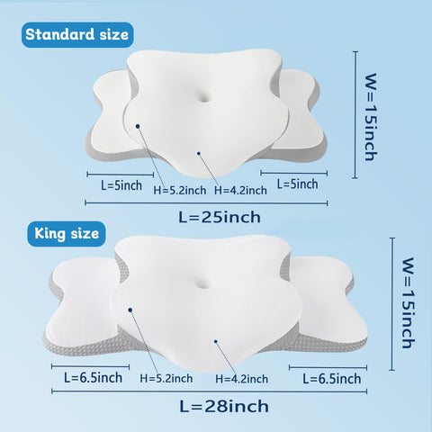 Generic Ergonomic Pillow dual-height loft demonstrates adjustable support for spinal alignment.