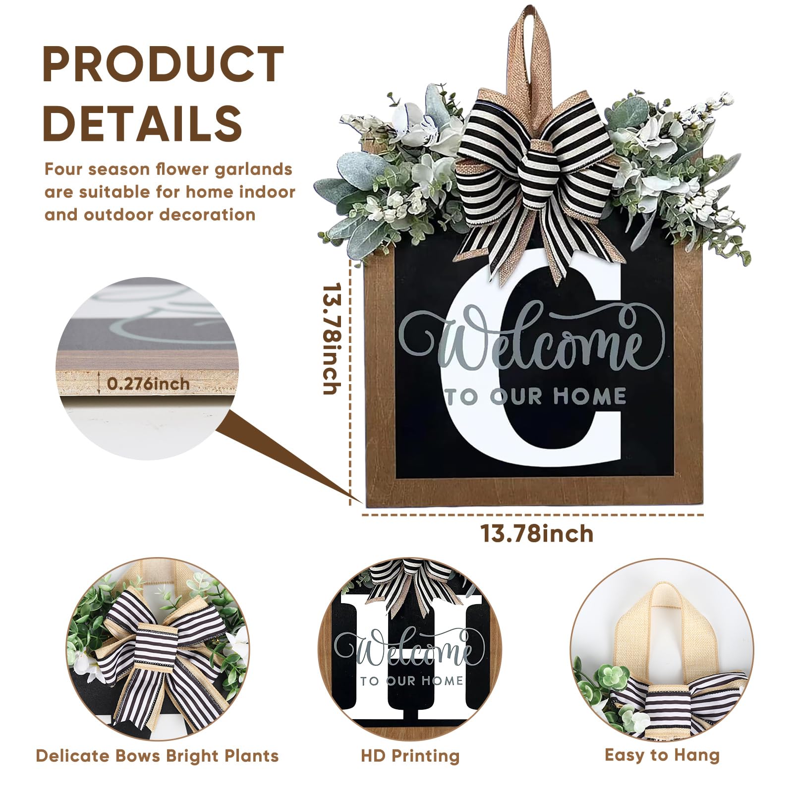 Generic fluffy ribbon bow adds seasonal fullness and elegance.