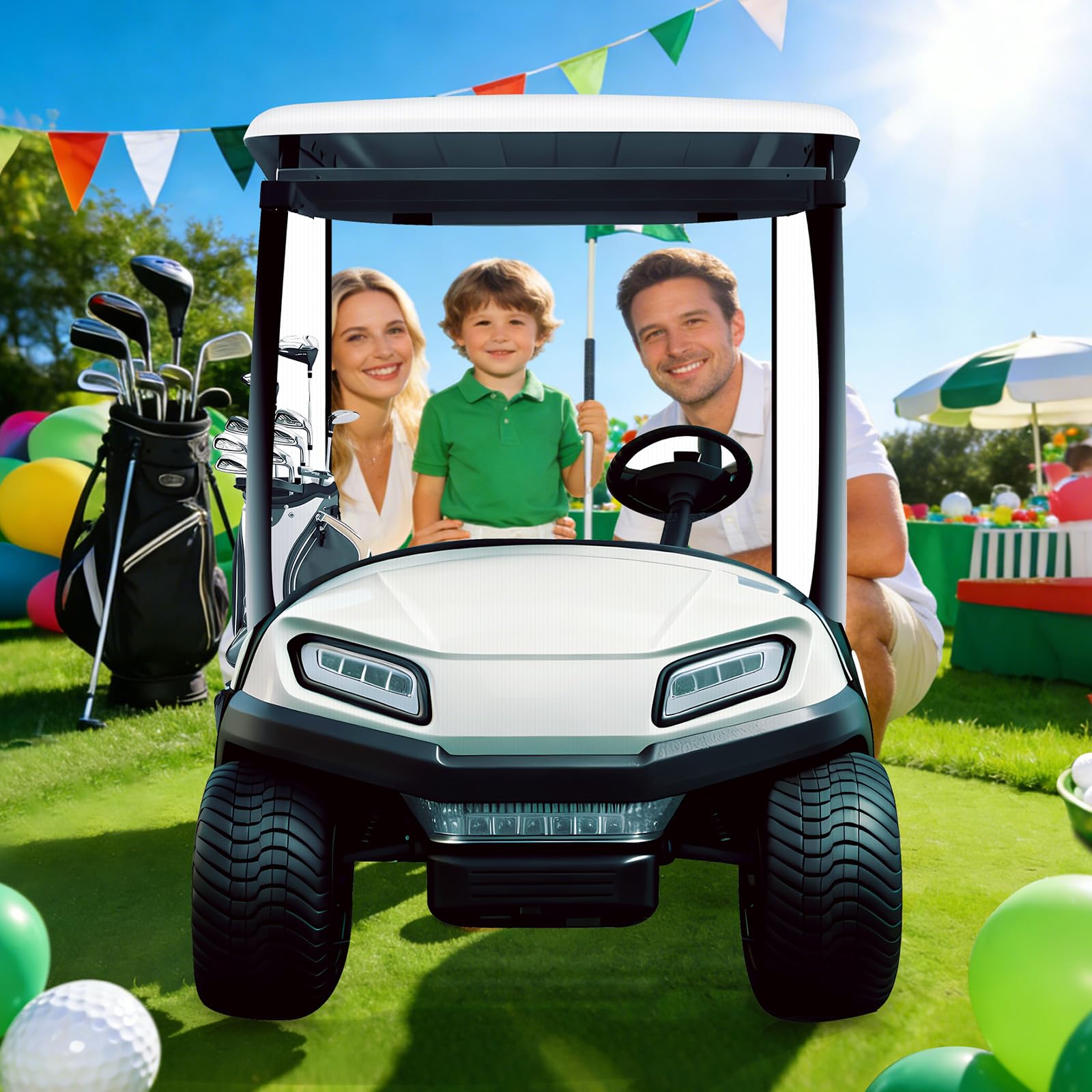 Generic Golf Cart Cutout Photo-area backdrop for share-worthy moments at events.