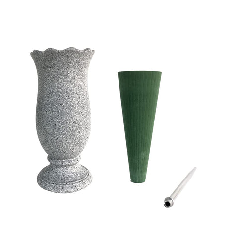 Generic grave vase featuring petal-mouth design for elegant memorial arrangements.